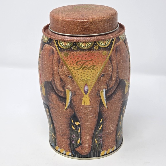 Williamson & Magor Other - Williamson & Magor Embossed‎ Pink Elephant Metal Darjeeling Tea Tin Caddy